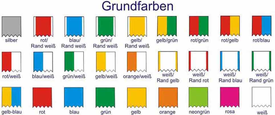 Bandabzeichen Farbtabelle