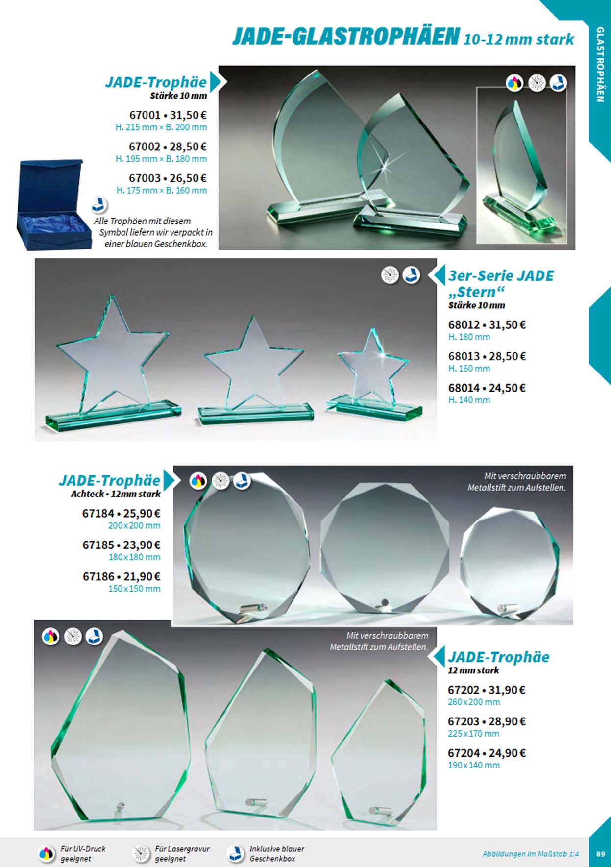 Noblesseglas-Trophen, Glasstnder, Glastrophen, Glaspokale