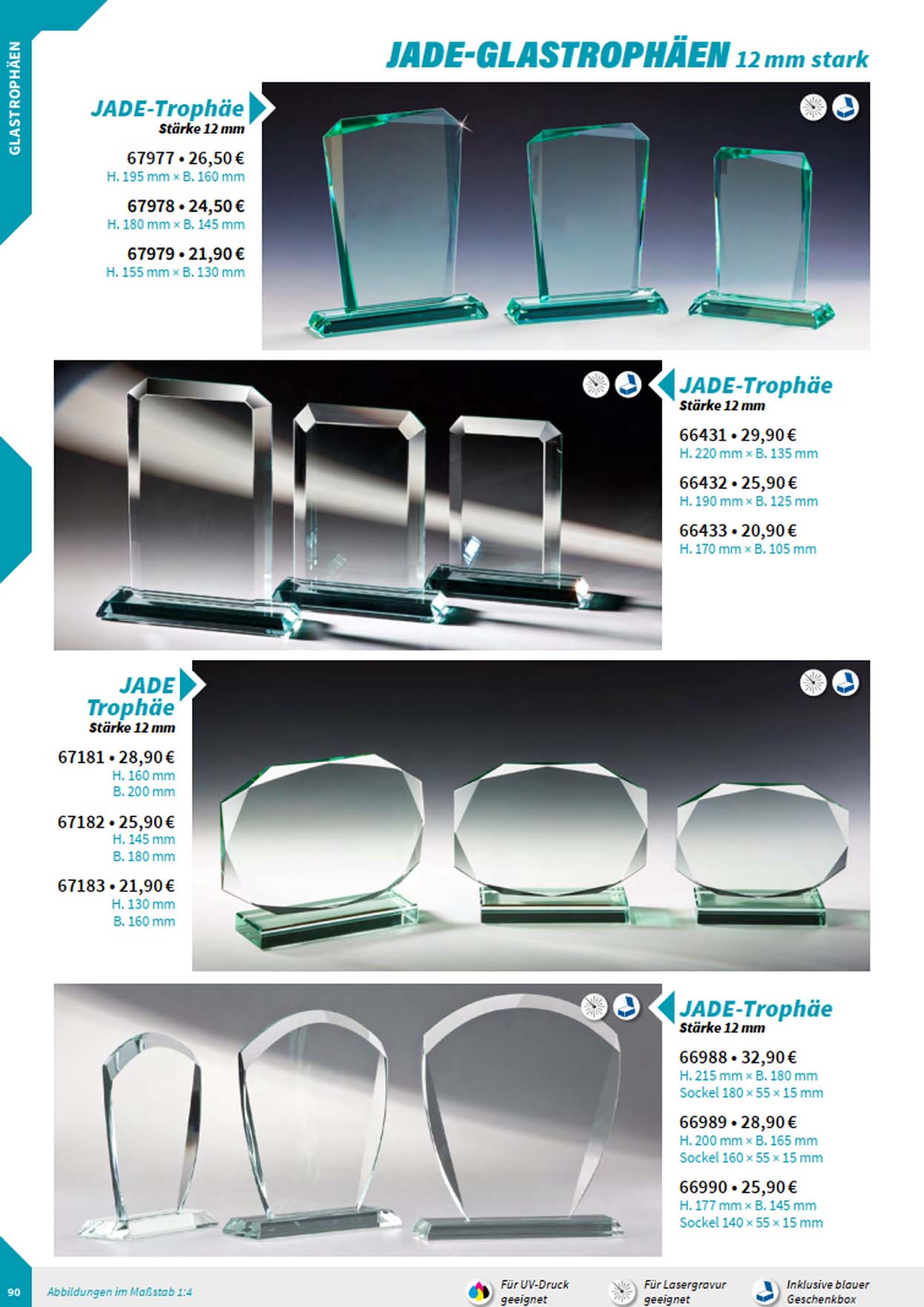 Noblesseglas-Trophen, Glasstnder, Glastrophen, Glaspokale