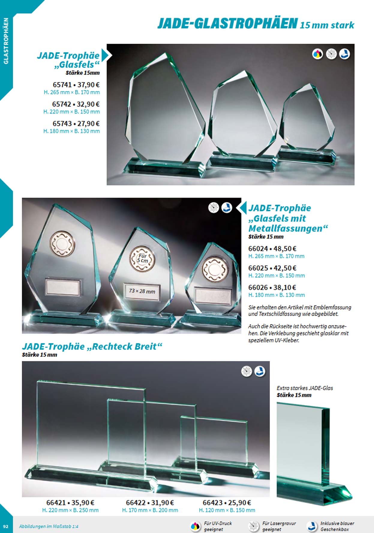 Noblesseglas-Trophen, Glasstnder, Glastrophen, Glaspokale