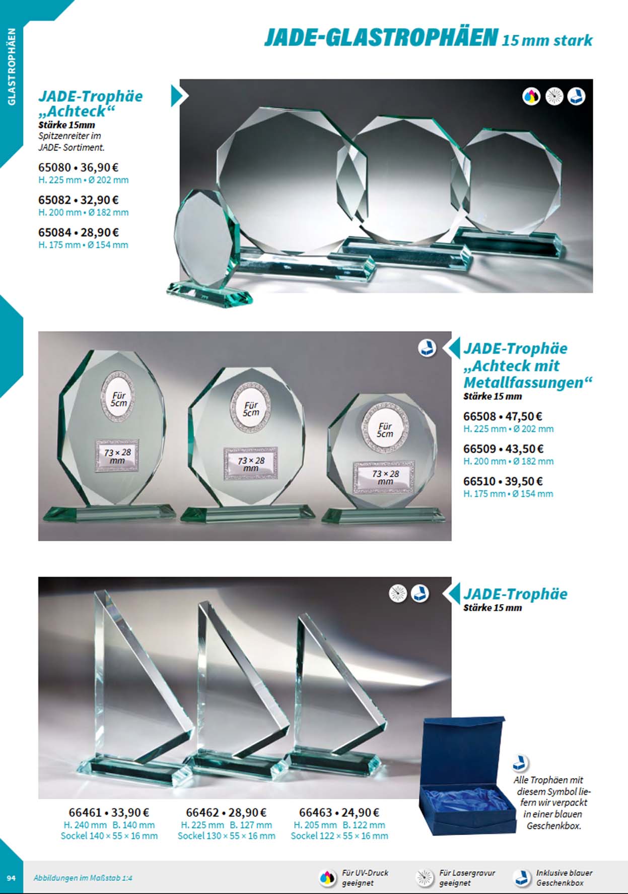 Noblesseglas-Trophen, Glasstnder, Glastrophen, Glaspokale