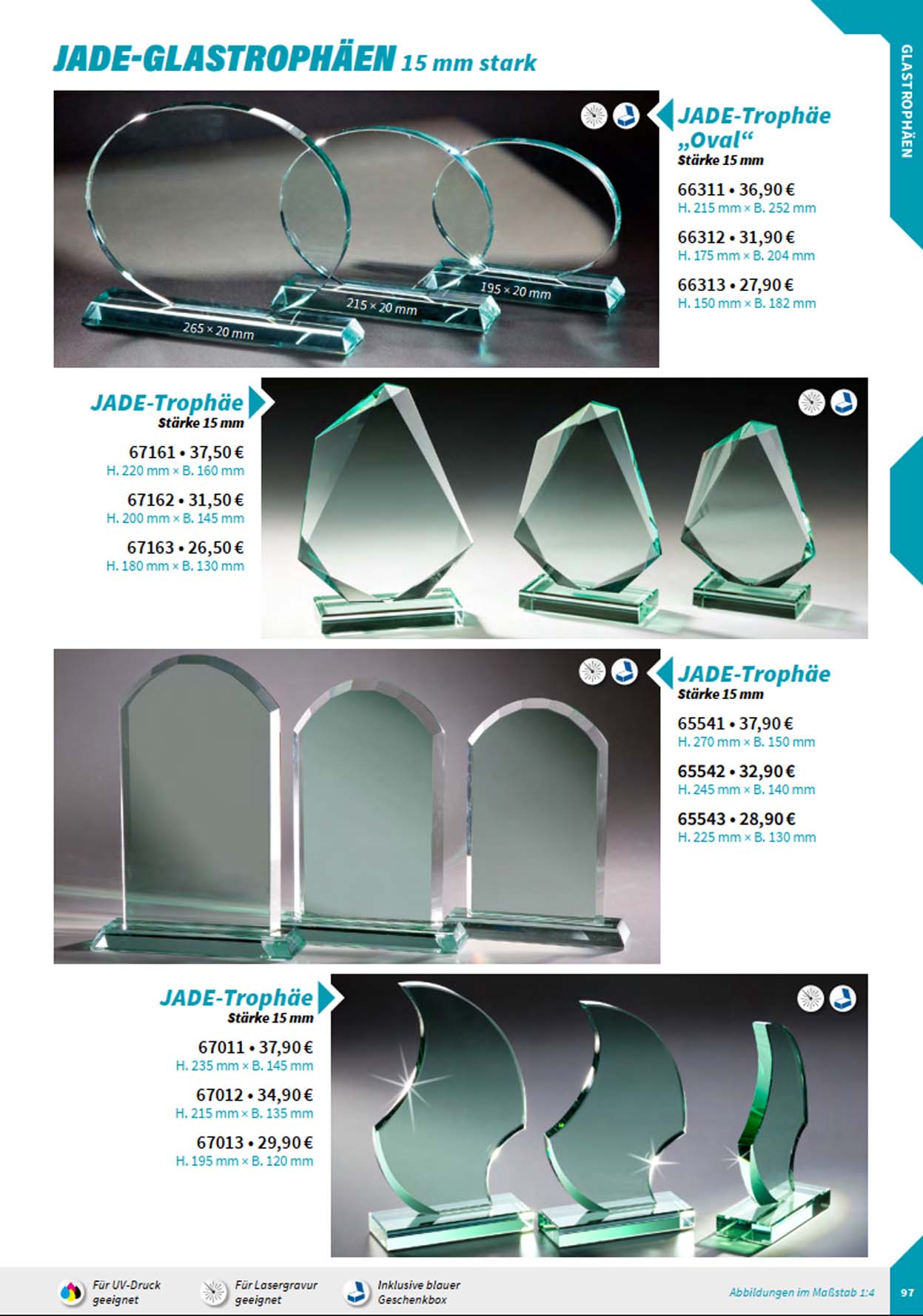 Noblesseglas-Trophen, Glasstnder, Glastrophen, Glaspokale