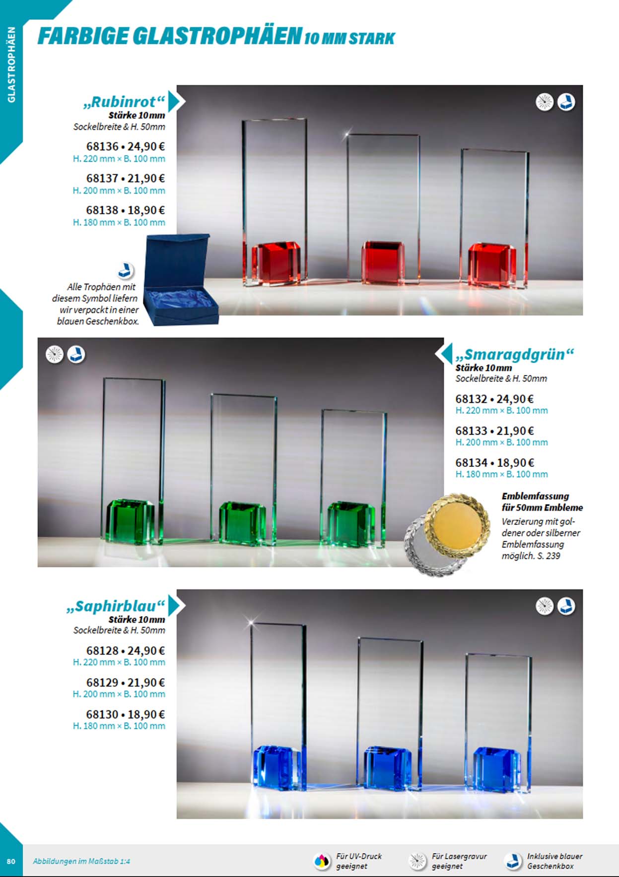 Noblesseglas-Trophen, Glasstnder, Glastrophen, Glaspokale