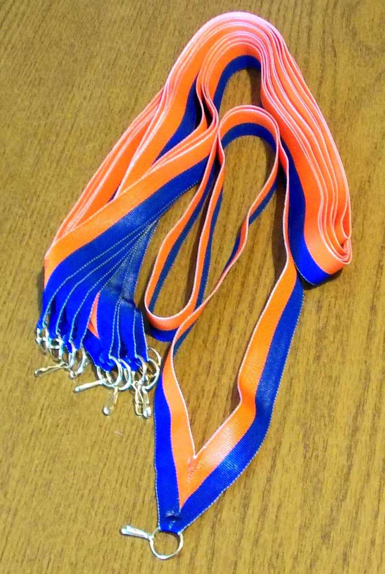 20 mm-Halsband blau-orange mit Karabiner