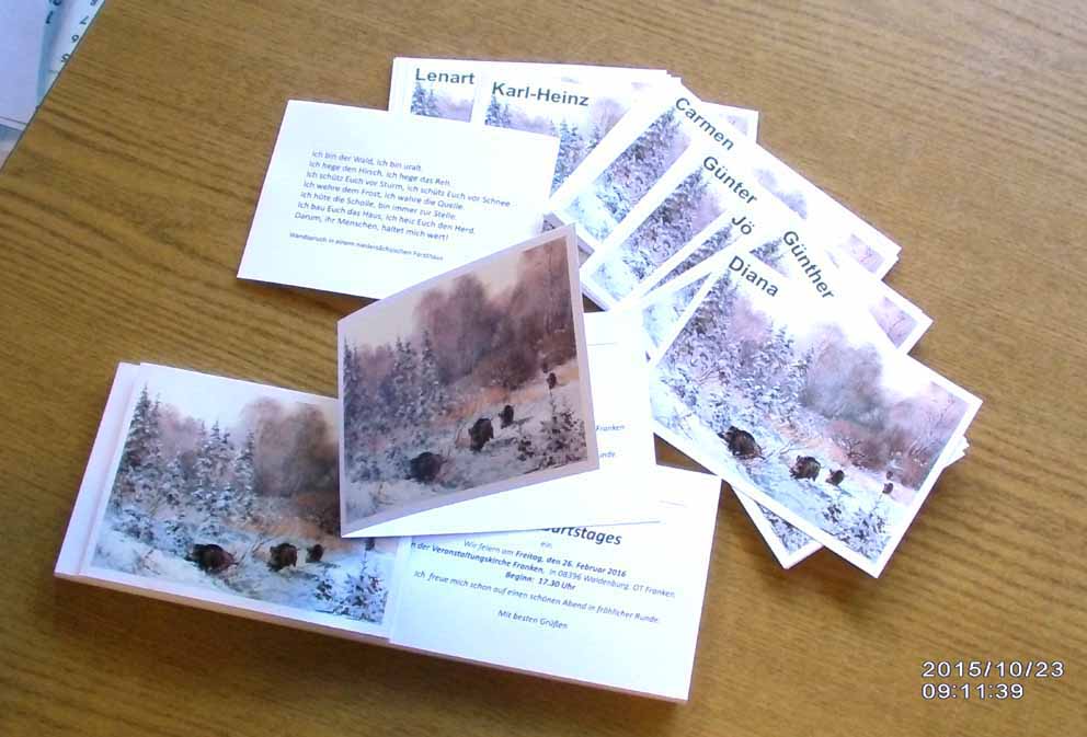 Einladungskarten , Tischkarten Einladungskarten , Tischkarten