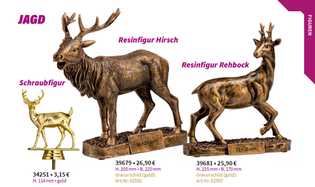 Jagdfiguren, Resinfiguren Jagd