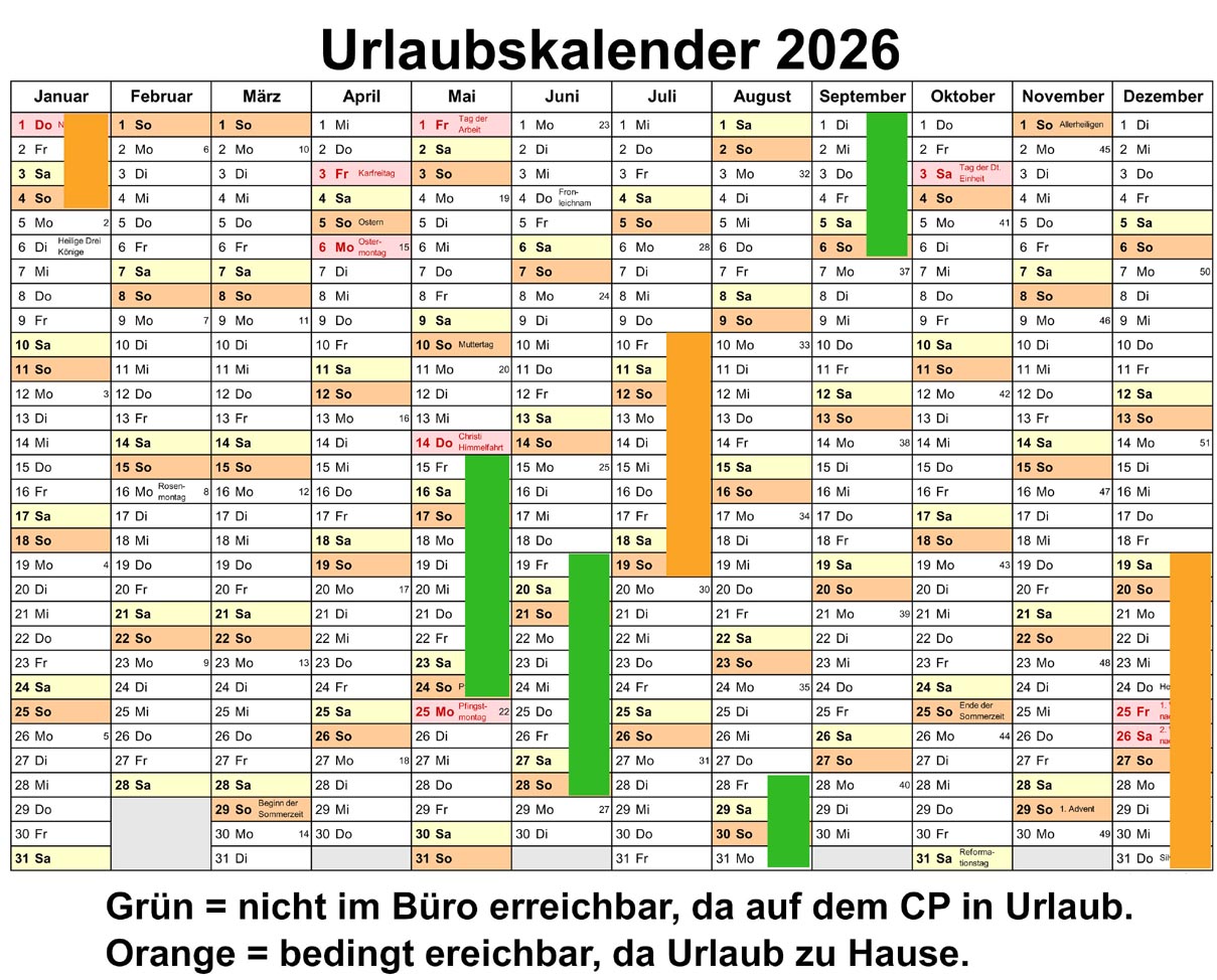 Urlaubskalender 2026