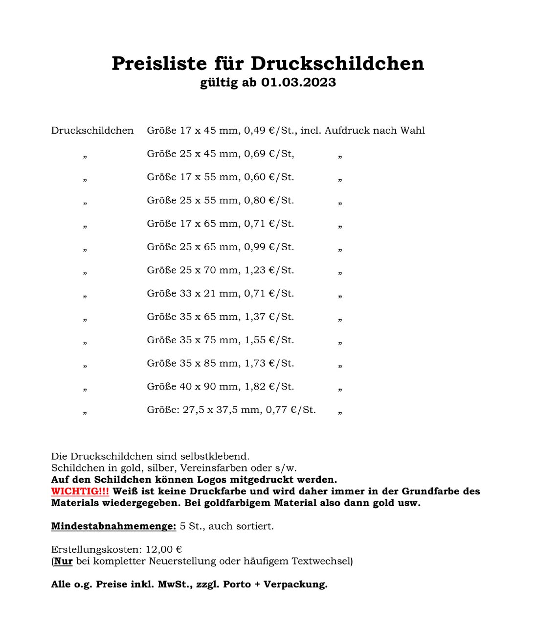 Preisliste 6