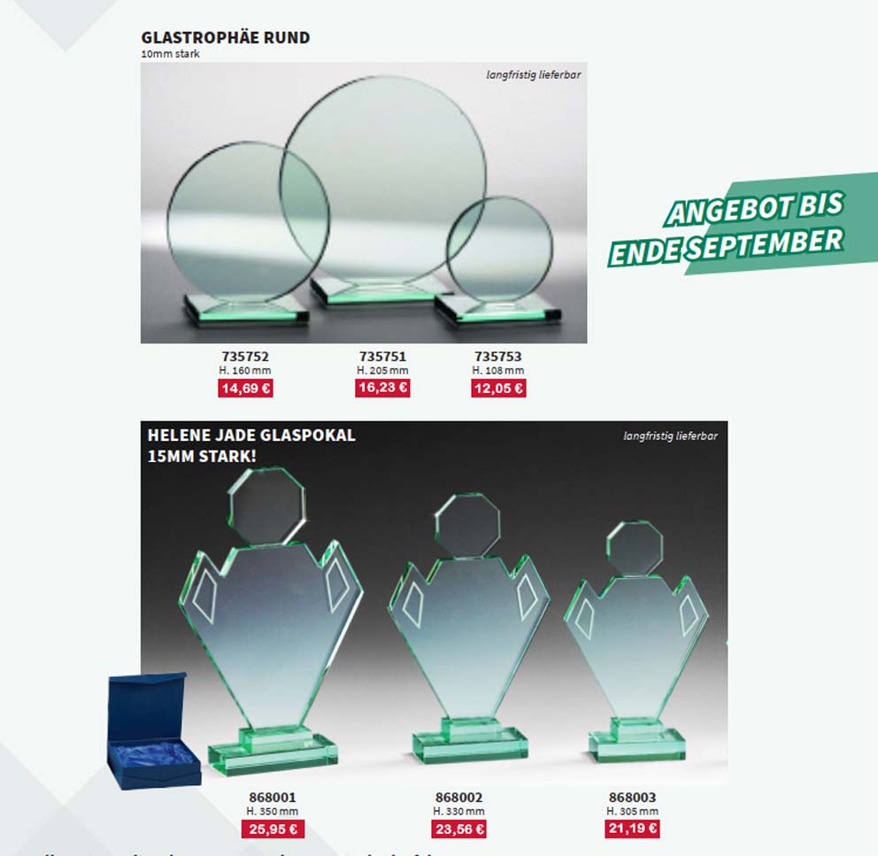Glastrophen im Angebot