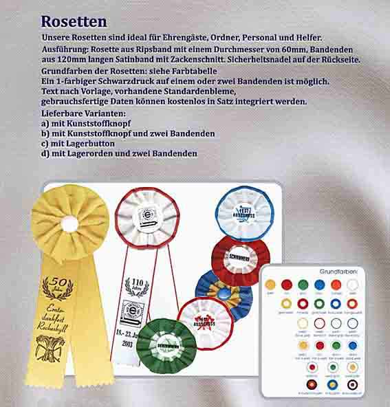 Rosetten, Turnierschleifen, Pferdeschleifen